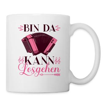 Bin Da Kann Losgehen, Steirische Harmonika - Tasse - Weiß - Rechts