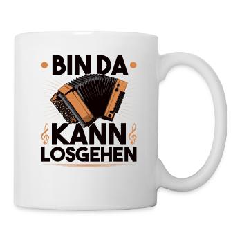 Bin Da Kann Losgehen, Steirische Harmonika - Tasse - Weiß - Rechts