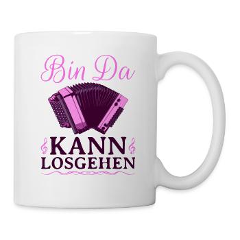 Bin Da Kann Losgehen, Steirische Harmonika - Tasse - Weiß - Rechts