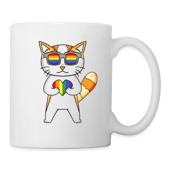 Chat LGBT Arc-en-ciel - Mug blanc - blanc - Droite