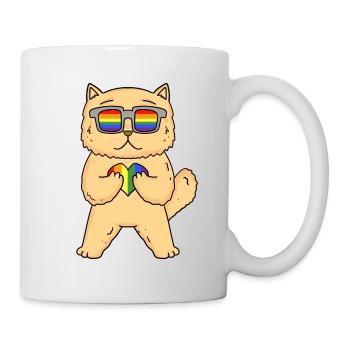 CHAT LGBT Chat Persan Arc-en-ciel - Mug blanc - blanc - Droite
