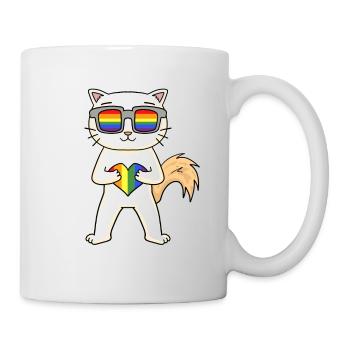 Chat LGBT Turc Angora Arc-en-ciel - Mug blanc - blanc - Droite