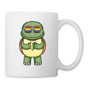 LGBT Tier Schildkröte Regenbogen - Tasse - Weiß - Rechts