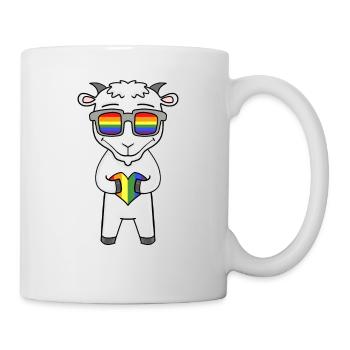 LGBT Tier Ziege Regenbogen - Tasse - Weiß - Rechts