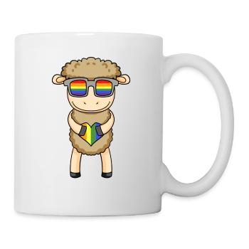 LGBT Moutons animaux Arc-en-ciel Moutons domestiques - Mug blanc - blanc - Droite