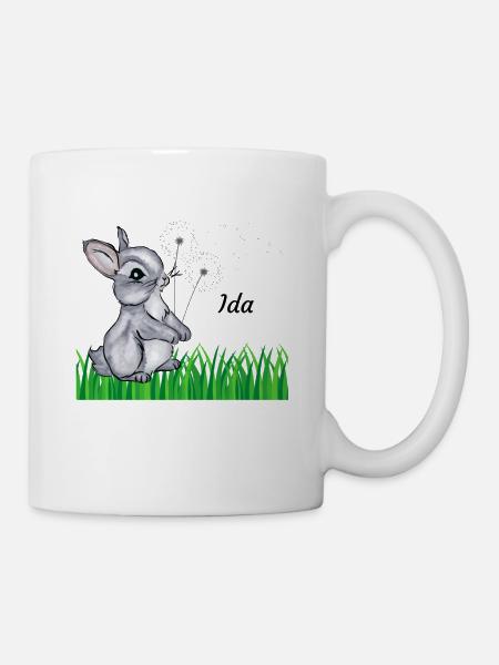 Nom de lapin Cadeau Ida - Mug blanc - blanc