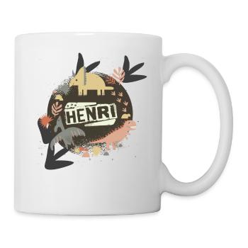 HENRI - Beau nom de garçon avec de mignons dinosaures - Mug blanc - blanc - Droite