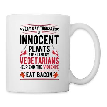 Violence végétarienne Nourriture Bacon - Mug blanc - blanc - Droite
