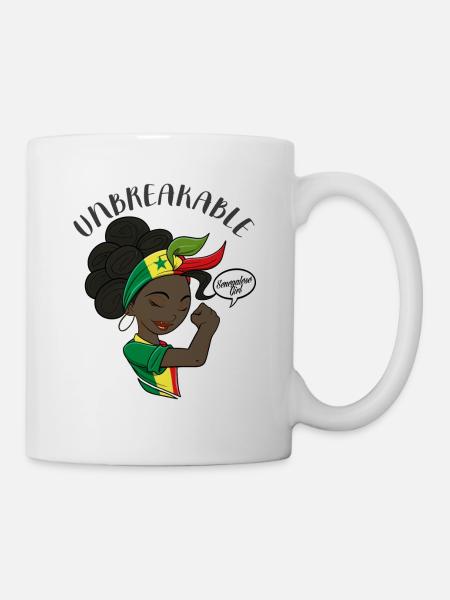 Fille sénégalaise Unbreakable Héritage sénégalais - Mug blanc - blanc