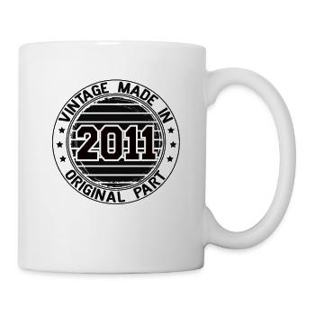 Vintage Made In 2011 Original Part Geburtstag 2011 - Tasse - Weiß - Rechts
