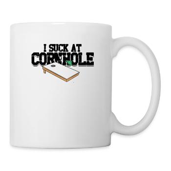 Drôle je suce à Cornhole Bean Bag Toss Game - - Mug blanc - blanc - Droite