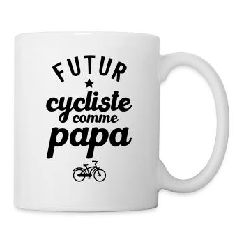 Futur cycliste comme papa - Mug blanc - blanc - Droite