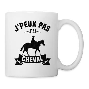 J'peux pas j'ai cheval - Mug blanc - blanc - Droite