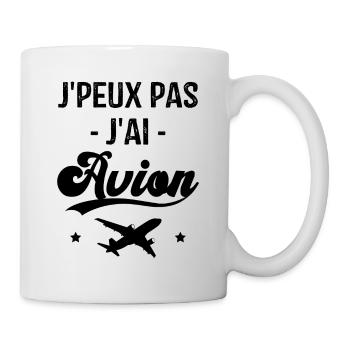 Cadeau Je peux pas j'ai avion humour aviation - Mug blanc - blanc - Droite