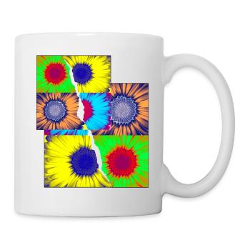 Pop Art Blumen - Tasse - Weiß - Rechts