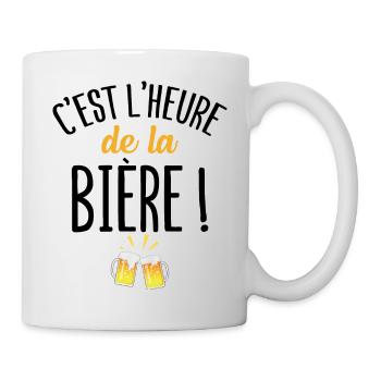 C'est l'heure de la bière cadeau humour alcool - Mug blanc - blanc - Droite