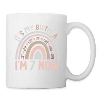 7 years Rainbow Rainbow 7th birthday - Mug - white - Right