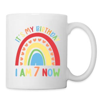 7 years Rainbow Rainbow 7th birthday - Mug - white - Right