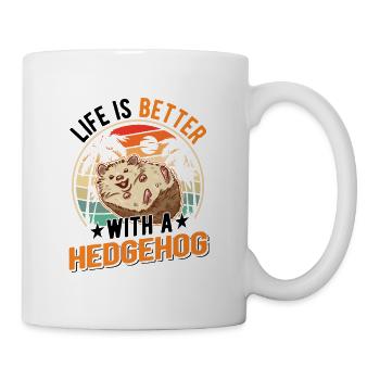 Life is better with a Hedgehog Igel - Mug - white - Right