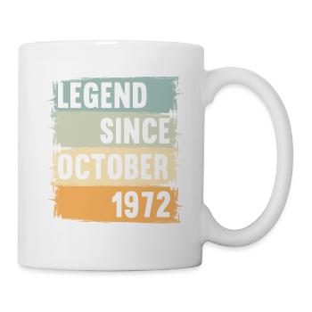 Né en octobre 1972 50 ans 50s 50e anniversaire - Mug blanc - blanc - Droite