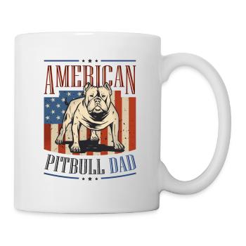 American Pitbull Dad 4. Juli - Tasse - Weiß - Rechts