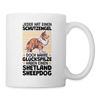 Mein Shetland Sheepdog ist mein Schutzengel - Tasse - Weiß - Rechts