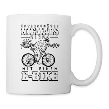 Unterschätze niemals einen alten Mann Pedelec - Tasse - Weiß - Rechts