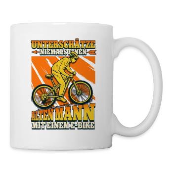 Unterschätze niemals einen alten Mann Pedelec - Tasse - Weiß - Rechts