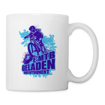 E-MTB Geladen und Entsichert Pedelec E-Bike - Tasse - Weiß - Rechts