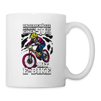50. Geburtstag Pedelec E-Bike - Tasse - Weiß - Rechts