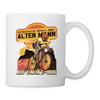 Unterschätze niemals einen alten Mann Pedelec - Tasse - Weiß - Rechts