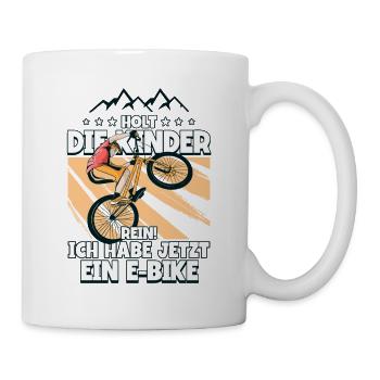 Ich habe jetzt ein E-Bike Pedelec E-Bike - Tasse - Weiß - Rechts