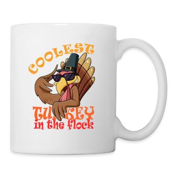 La dinde la plus cool du troupeau Je joyeux Thanksgiving - Mug blanc - blanc - Droite