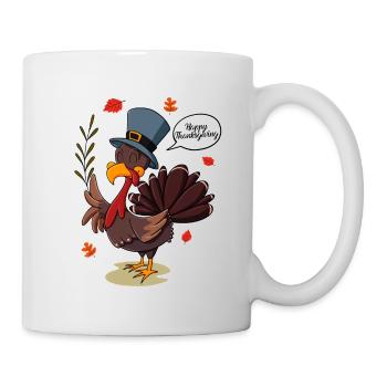 Turkey Day I Happy Thanksgiving Turkey - Tasse - Weiß - Rechts