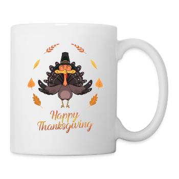 Turkey Day I Happy Thanksgiving Turkey - Tasse - Weiß - Rechts