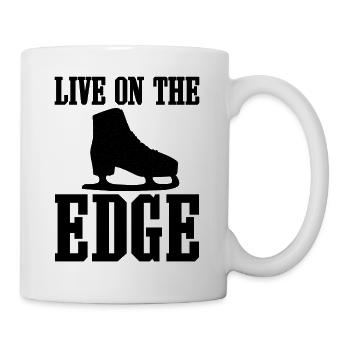 Live On The Edge Funny Ice Skating - Mug - white - Right