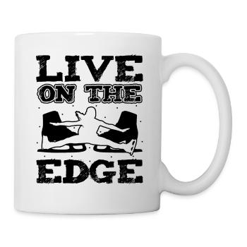 Live On The Edge Funny Ice Skating - Mug - white - Right