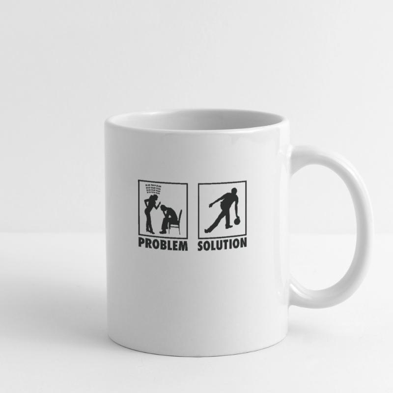 Bowling Bowling Player Statement Solution au problème. Mug blanc
