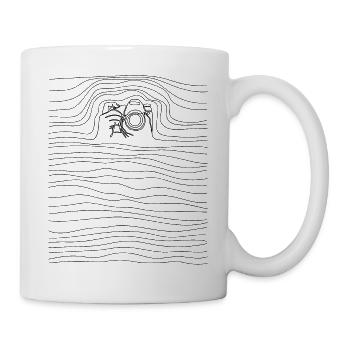 Fotografie Lineart Fotokamera Fotoapparat Fotograf - Tasse - Weiß - Rechts