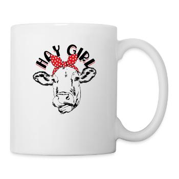 Hay Girl Farmer Funny Cattle Cow Farm Lovers - - Mug - white - Right