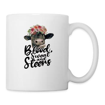 Blood, sweat and steers - Highland Cattle Ranch - Mug - white - Right