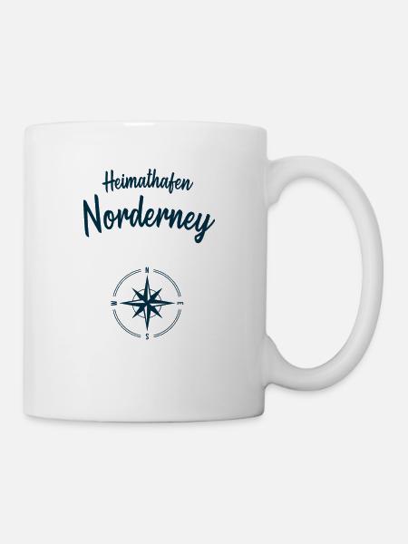 Heimathafen Norderney Nordsee Segeln - Tasse - Weiß