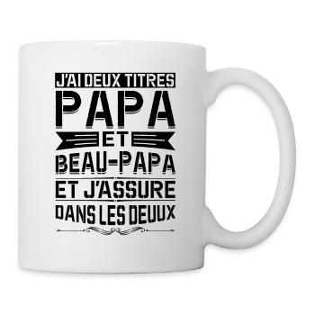 Papa Et Beau-papa Fête Des Pères Anniversaire Cool - Mug blanc - blanc - Droite