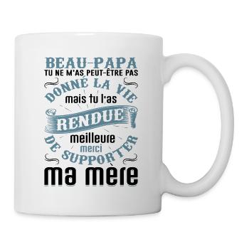 Beau-père Beau Papa Beaupère Beau-papa Amour Bonus - Mug blanc - blanc - Droite