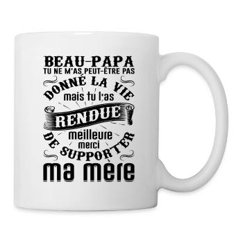 Beau-père Beau Papa Beaupère Beau-papa Amour Bonus - Mug blanc - blanc - Droite