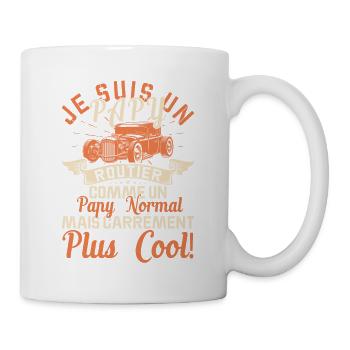 Papy Routier Cadeau Anniversaire Transport Route - Mug blanc - blanc - Droite