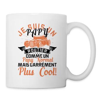 Papy Routier Cadeau Anniversaire Transport Route - Mug blanc - blanc - Droite