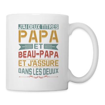 Papa Et Beau-papa Fête Des Pères Anniversaire Cool - Mug blanc - blanc - Droite