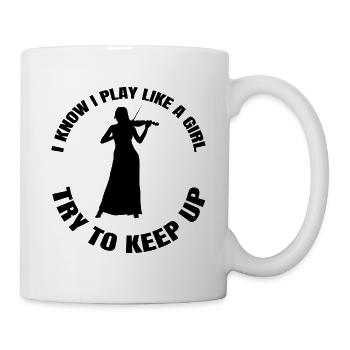 Violin Orchestra Violin Woman Music Violin Player - Mug - white - Right