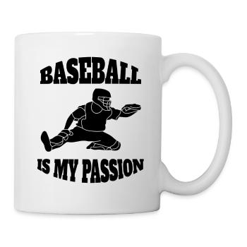 Baseball Baseballliebhaber Baseballspiel Geschenk - Tasse - Weiß - Rechts